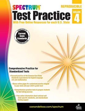 portada Spectrum Test Practice, Grade 4 (en Inglés)