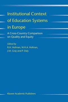 portada institutional context of education systems in europe: a cross-country comparison on quality and equity (en Inglés)