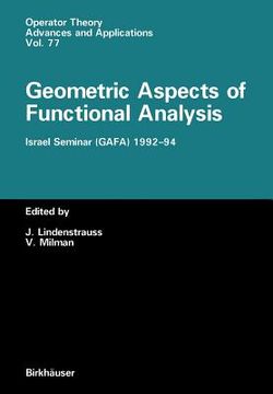 portada geometric aspects of functional analysis: israel seminar (gafa) 1992 94