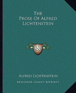 portada the prose of alfred lichtenstein (en Inglés)