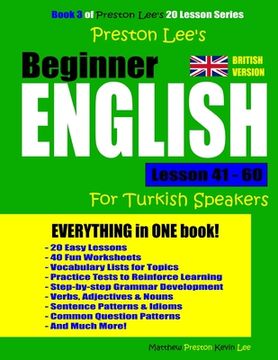 portada Preston Lee's Beginner English Lesson 41 - 60 For Turkish Speakers (British) (en Inglés)