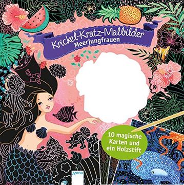 portada Krickelkratzmalbilder Meerjungfrauen 10 Magische Karten und ein Holzstift (en Alemán)