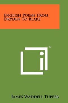 portada english poems from dryden to blake (en Inglés)