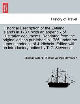 portada historical description of the zetland islands in 1733. with an appendix of illustrative documents. reprinted from the original edition published in 17 (in English)