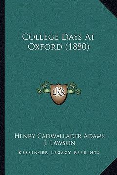 portada college days at oxford (1880)