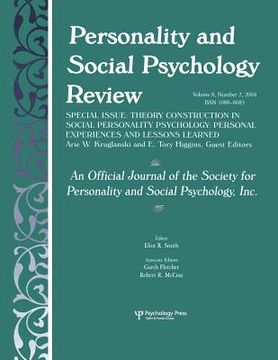 portada theory construction in social personality psychology: personal experiences and lessons learned: a special issue of personality and social psychology r (en Inglés)