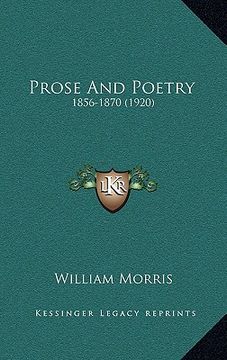 portada prose and poetry: 1856-1870 (1920) (en Inglés)