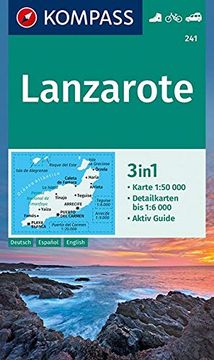 portada Lanzarote 1: 50 000: 3In1 Wanderkarte 1: 50000 mit Aktiv Guide und Detailkarten. Fahrradfahren. Autokarte. 
