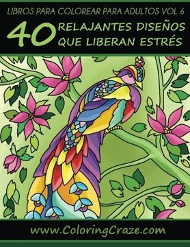 portada Libro de Colorear Para Adultos Volumen 6: 40 Patrones Relajantes y Anti Estrés (Colección de Terapia Artística Anti Estrés) (in Spanish)