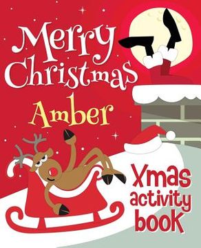 portada Merry Christmas Amber - Xmas Activity Book: (Personalized Children's Activity Book)