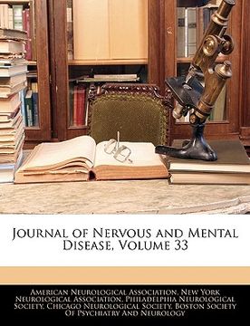 portada journal of nervous and mental disease, volume 33