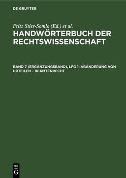portada Abänderung von Urteilen¿ Beamtenrecht (in German)
