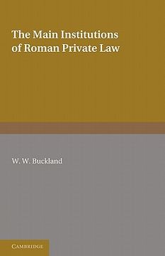 portada The Main Institutions of Roman Private law (in English)