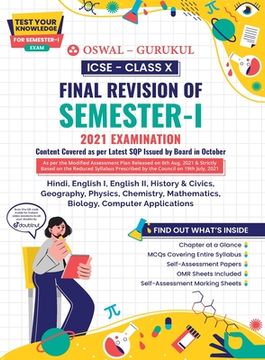 portada Final Revision of ICSE Class 10 Semester I Exam 2021: New Type MCQs, Sample Papers of All Subjects, Chapter Summary & Self Assessment Marking Sheet