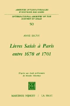 portada livres saisis a paris entre 1678 et 1701: d'apres une etude preliminaire de motoko ninomiya (en Inglés)