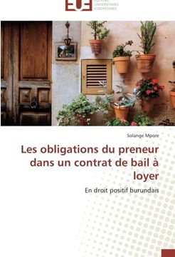 portada Les obligations du preneur dans un contrat de bail à loyer: En droit positif burundais