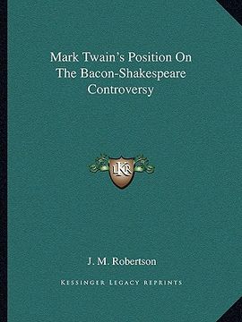 portada mark twain's position on the bacon-shakespeare controversy (in English)