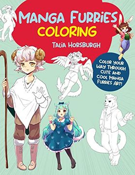 portada Manga Furries Coloring: Color Your way Through Cute and Cool Manga Furries Art! (Manga Coloring, 4) (en Inglés)