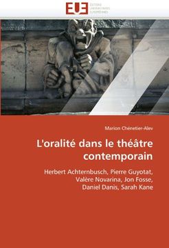 portada L'Oralite Dans Le Theatre Contemporain (in French)