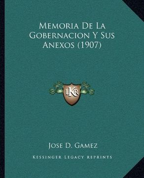 portada Memoria de la Gobernacion y sus Anexos (1907)