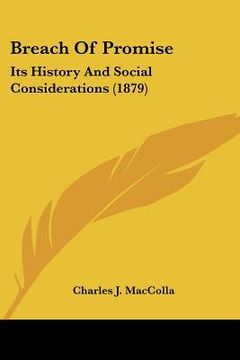 portada breach of promise: its history and social considerations (1879) (en Inglés)