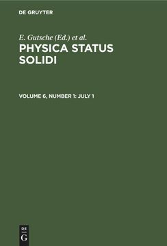 portada Physica Status Solidi, Volume 6, Number 1, July 1 (en Inglés)