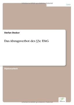 portada Das Abzugsverbot des §3c EStG (German Edition)