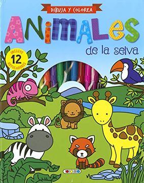 portada Animales de la Selva. Dibuja y Colorea (in Spanish)