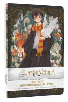portada Harry Potter: Floral Fantasy Planner Notebook Collection (Set of 3): (Harry Potter School Planner School, Harry Potter Gift, Harry Potter Stationery, (en Inglés)