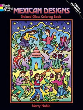 portada mexican designs stained glass coloring book