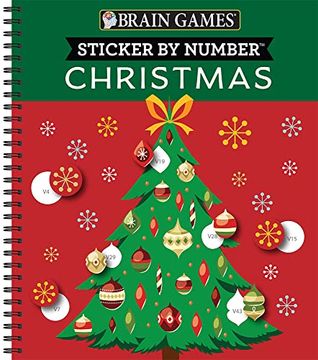 portada Brain Games - Sticker by Number: Christmas (28 Images to Sticker - Christmas Tree Cover) 