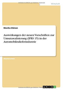 portada Auswirkungen der neuen Vorschriften zur Umsatzrealisierung (IFRS 15) in der Automobilzulieferindustrie