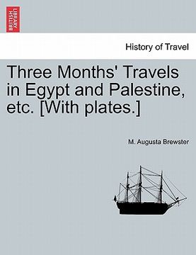 portada three months' travels in egypt and palestine, etc. [with plates.] (en Inglés)