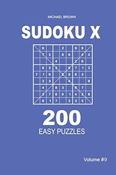 portada Sudoku x - 200 Easy Puzzles 9x9 (Volume 9) (en Inglés)