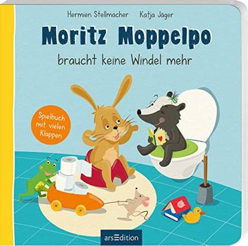 portada Moritz Moppelpo Braucht Keine Windel Mehr: Ein Spielbuch mit Vielen Klappen | der Klassiker zum Thema Sauberwerden für Kinder ab 24 Monaten (en Alemán)