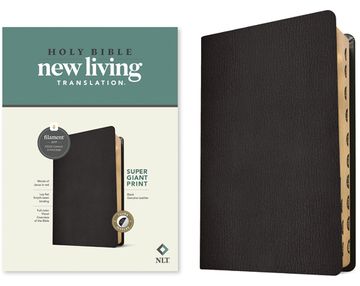 portada NLT Super Giant Print Bible, Filament-Enabled Edition (Genuine Leather, Black, Indexed, Red Letter) (en Inglés)