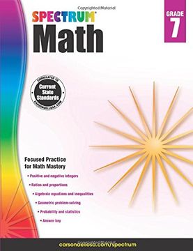 portada Spectrum Math Workbook, Grade 7 (en Inglés)