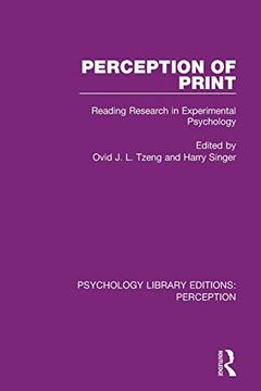 portada Perception of Print: Reading Research in Experimental Psychology (Psychology Library Editions: Perception) 