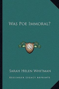 portada was poe immoral? (en Inglés)