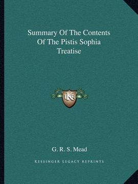 portada summary of the contents of the pistis sophia treatise (en Inglés)