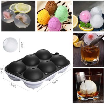 Moldes de hielo cubos + esferas mejorados incluye 2 bandejas con tapa y cuadrados y esféricos grandes para whisky, cócteles y caseros