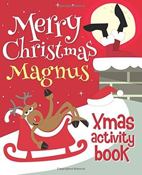 portada Merry Christmas Magnus - Xmas Activity Book: (Personalized Children's Activity Book)