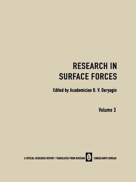 portada Research in Surface Forces: Volume 3 (in English)