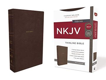portada Nkjv, Thinline Bible, Leathersoft, Brown, Thumb Indexed, red Letter Edition, Comfort Print: Holy Bible, new King James Version (in English)