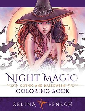 portada Night Magic - Gothic and Halloween Coloring Book (Fantasy Coloring by Selina) (en Inglés)