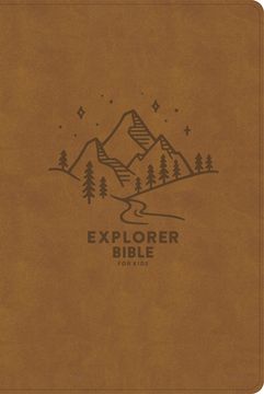 portada CSB Explorer Bible for Kids, Brown Mountains Leathertouch: Placing God's Word in the Middle of God's World