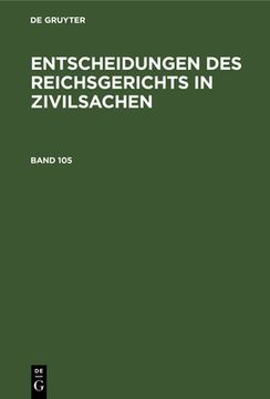 portada Entscheidungen des Reichsgerichts in Zivilsachen (German Edition) [Hardcover ] (in German)
