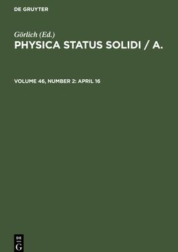 portada Physica Status Solidi / a. , Volume 46, Number 2, April 16 (en Inglés)