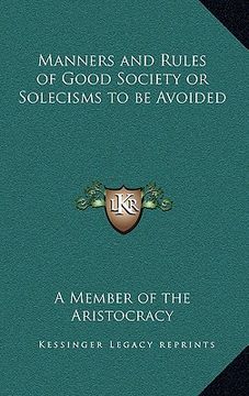 portada manners and rules of good society or solecisms to be avoided