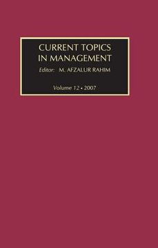 portada Current Topics in Management: Volume 12 (en Inglés)